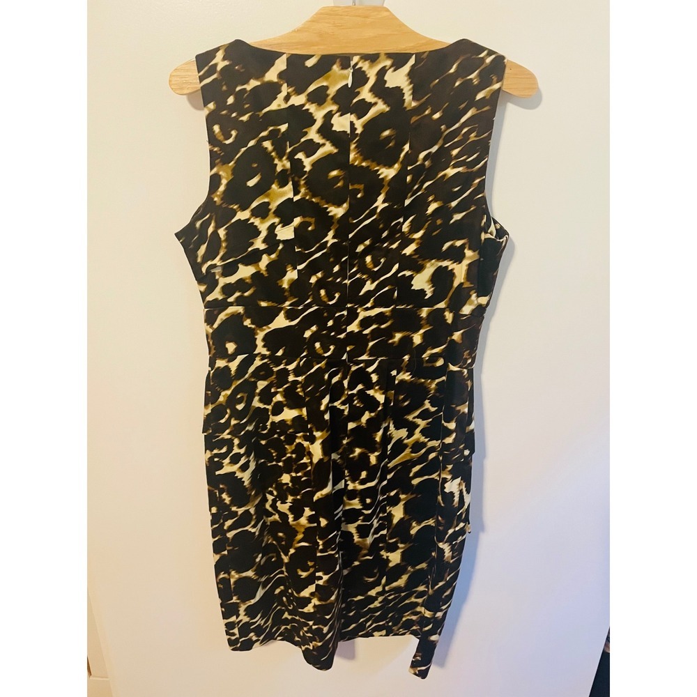 Calvin Klein Leopard Print Sleeveless Sheath Dress Animal Print SZ 10 - Picture 4 of 7
